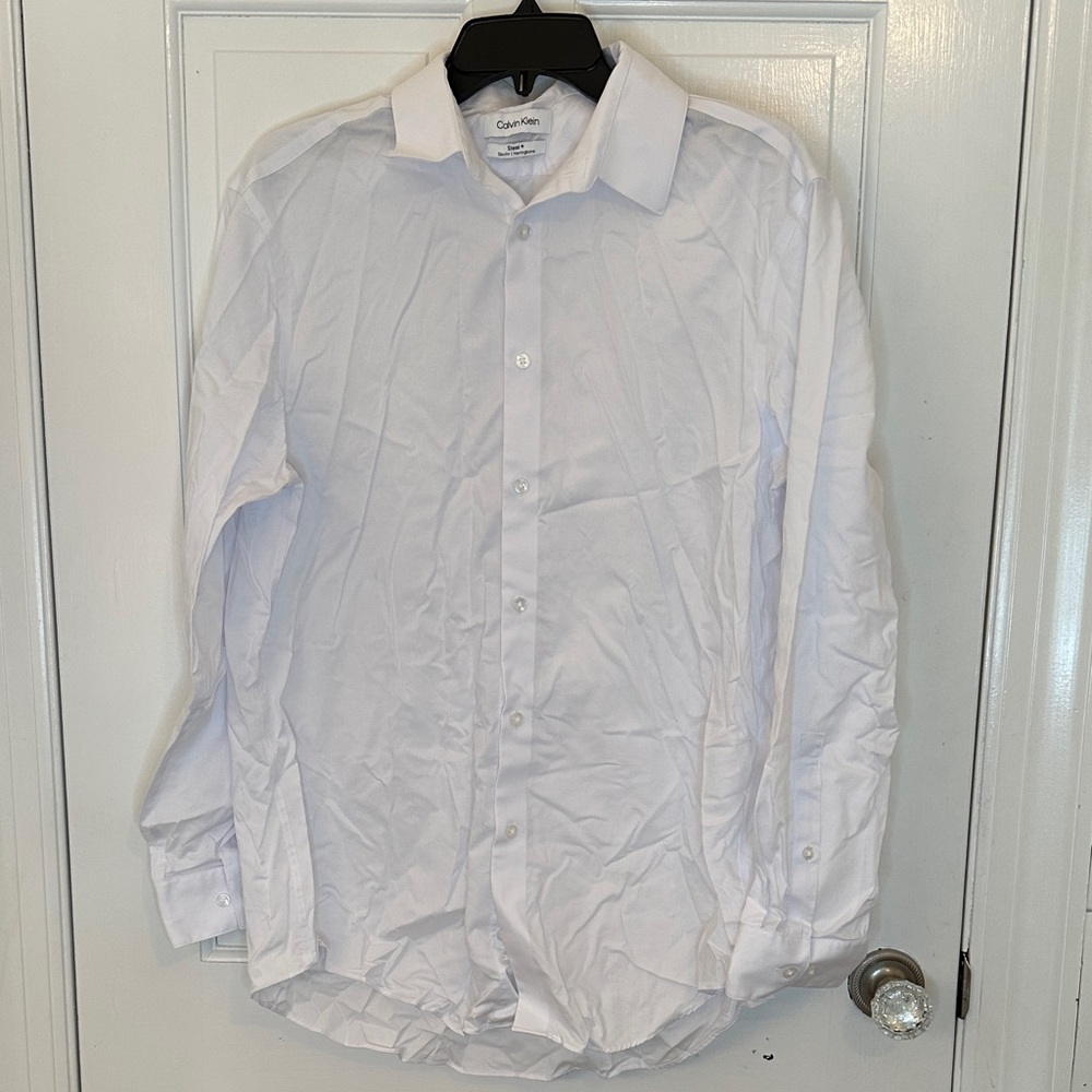 Calvin Klein White Dress Shirt size‎ L EUC